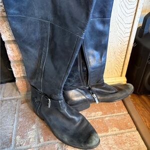 Anne Klein Black Combat & Moto Boots